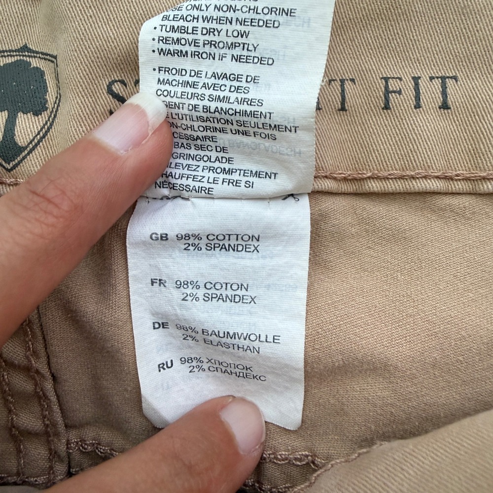Oak Hill Straight Fit Khaki Chino Pants Mens 50x27 Tan Stretch Cotton DXL - Picture 10 of 12